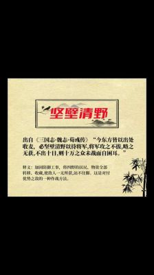 坚壁清野有什么历史典故,坚壁清野的故事简介?